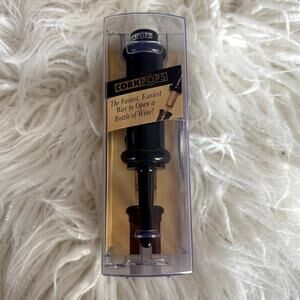 Cork Pops Bottle Opener Black Instant Pop NEW UNOPENED